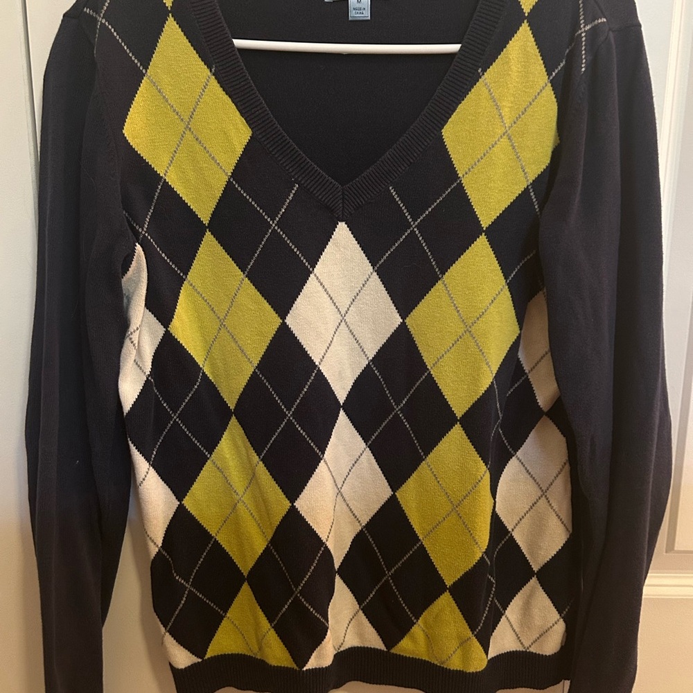 Argyle V-Neck Sweater